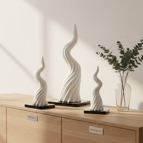 Ilary Queen Corno in PLA Bianco con Base Plex H 16/19/26 cm