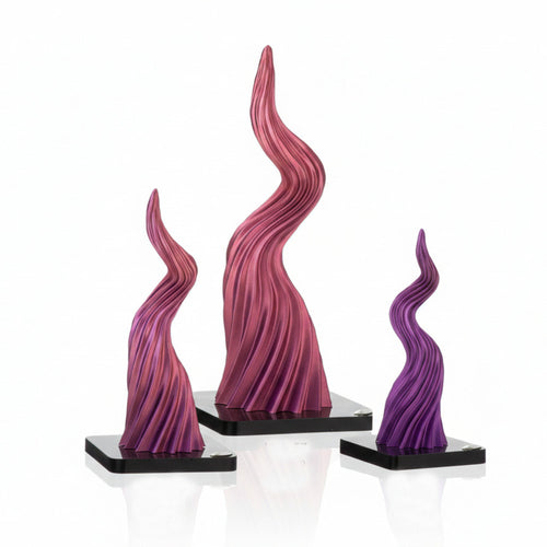 Ilary Queen Corno in PLA Viola Rosa con Base Plex H 16/19/26 cm