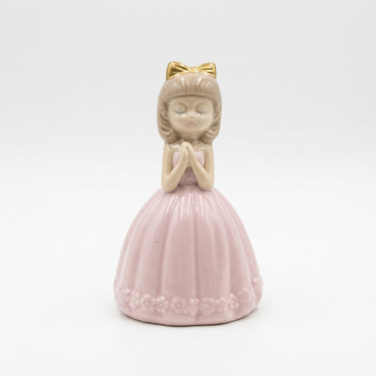 Ilary Queen Damina in Porcellana rosa e Oro H 12 cm