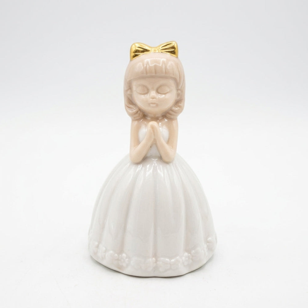 Ilary Queen Damina in porcellana bianca con fiocco oro H 12 cm