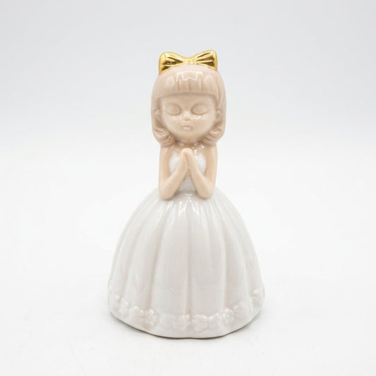 Ilary Queen Damina in porcellana bianca con fiocco oro H 12 cm