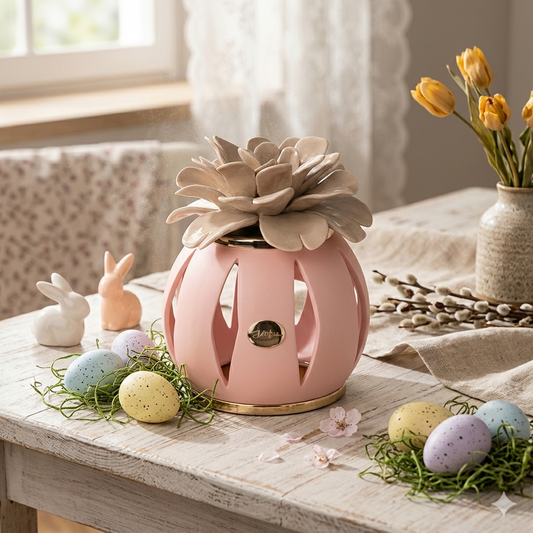 Ilary Queen Lampada Sfera LED in Ceramica Ø 12x16 cm Rosa