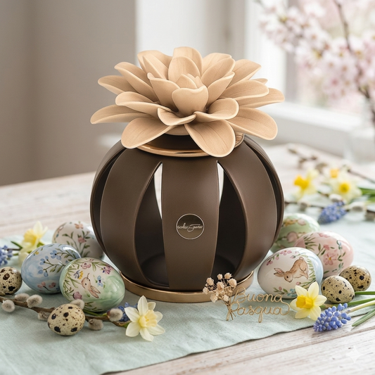 Ilary Queen Lampada Sfera LED in Ceramica Ø 12x16 cm Tortora