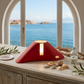 Ilary Queen Lampada Vesuvio con LED in Ceramica Rossa 31 cm