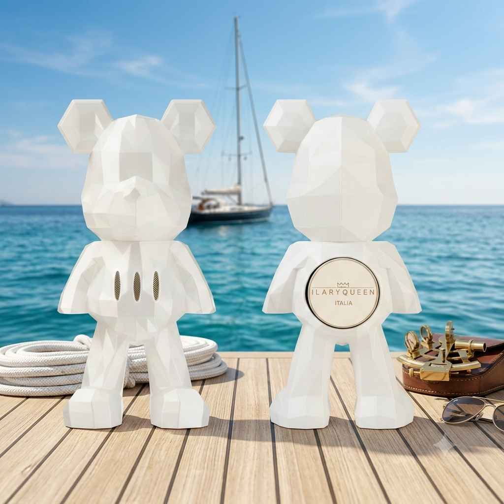 Ilary Queen Orso PLA Bianco con Radio Bluetooth H 28 cm