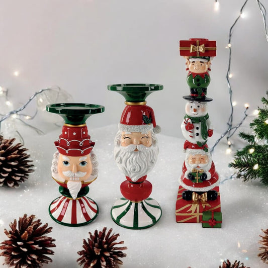 Ilary Queen Porta Candele Santa Claus Babbo Natale in Marmorino