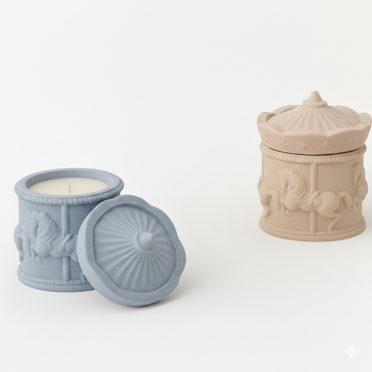 Ilary Queen Portacandele Gres H 10 cm Celeste Tortora