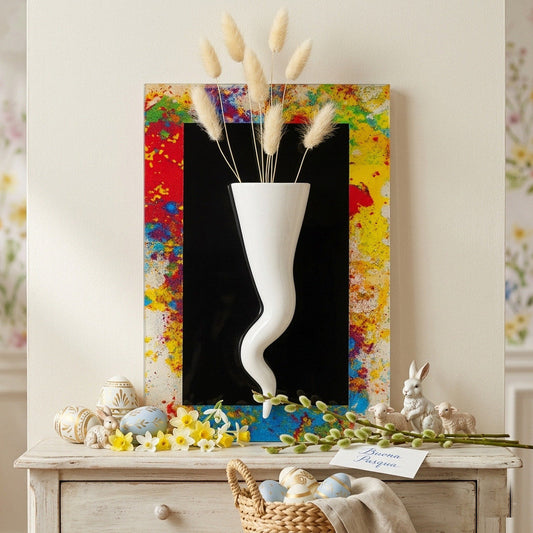 Ilary Queen Quadretto Plexy con Corno Bianco 19x29 cm