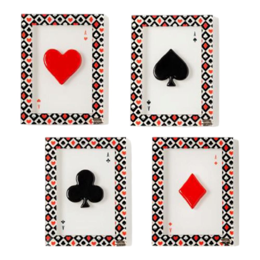 Ilary Queen Quadretto Semi Poker - Cuori, Quadri, Fiori, Picche (14x19 cm)