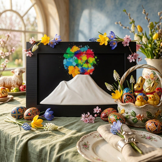 Ilary Queen Quadretto Vesuvio con Vaso in Ceramica Cornice 29 cm