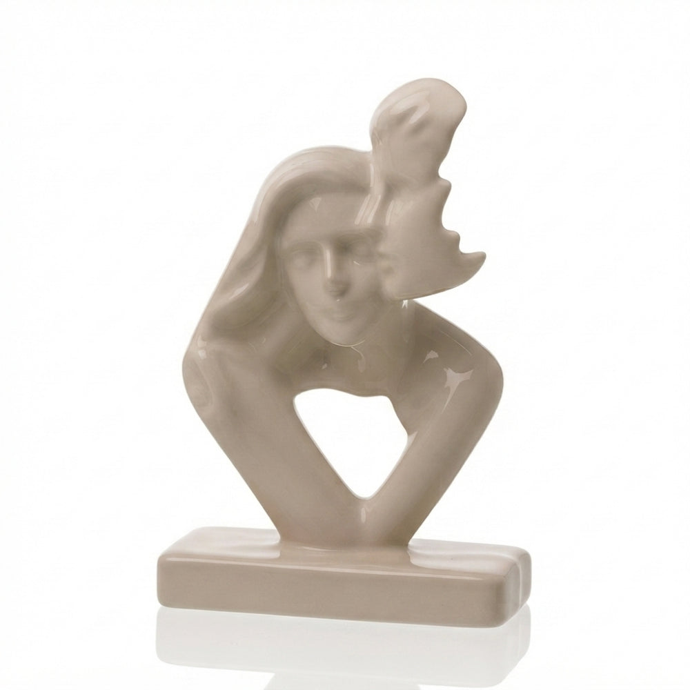 Ilary Queen Scultura Innamorati Porcellana Tortora Lucido 15,5 cm