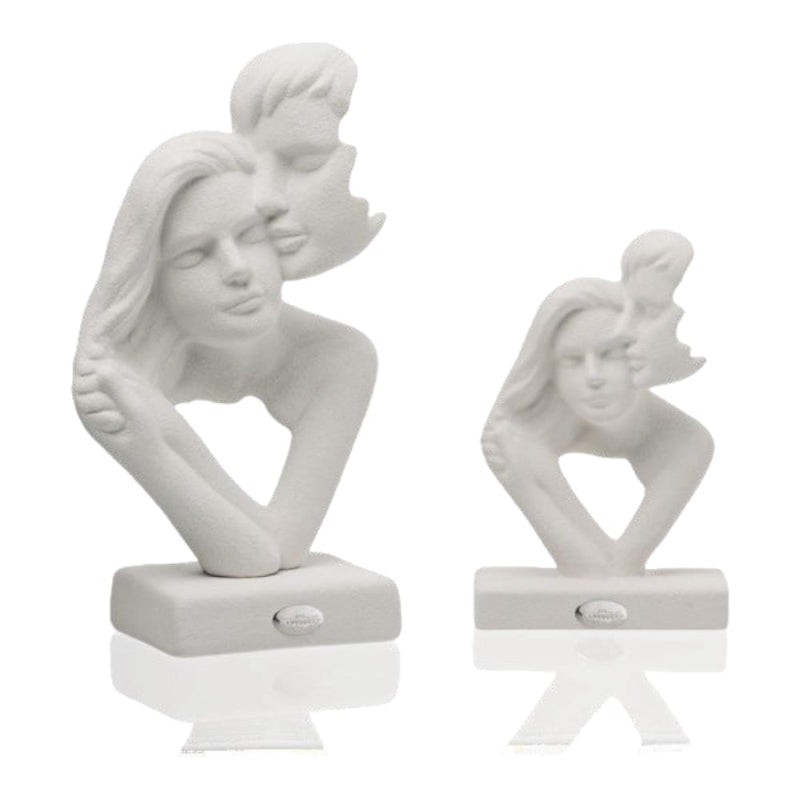 Ilary Queen Statua Innamorati in Gres H.23/15,6 cm Bianco  