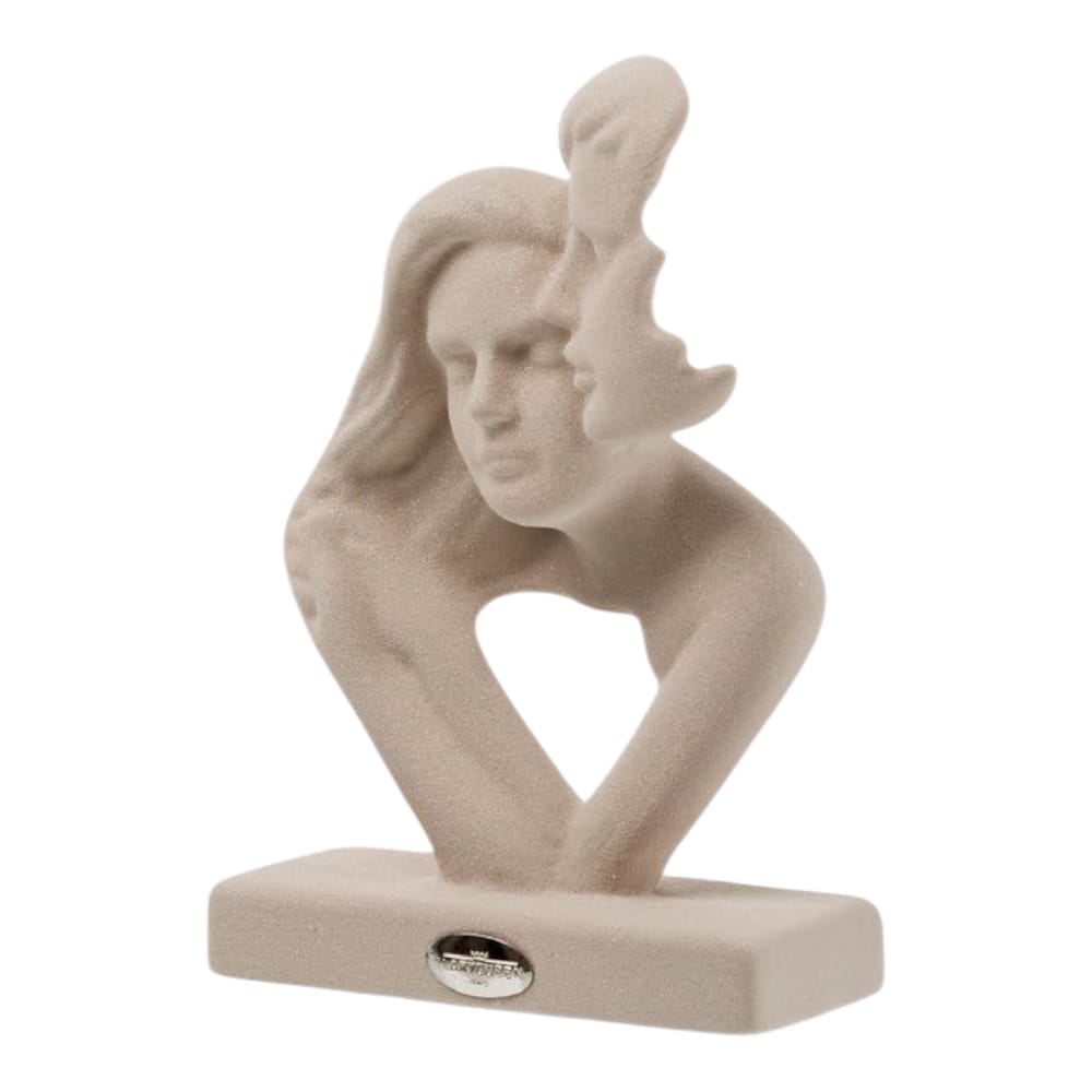 Ilary Queen Statua Innamorati in Gres H.23/15,6 cm Bianco  Tortora
