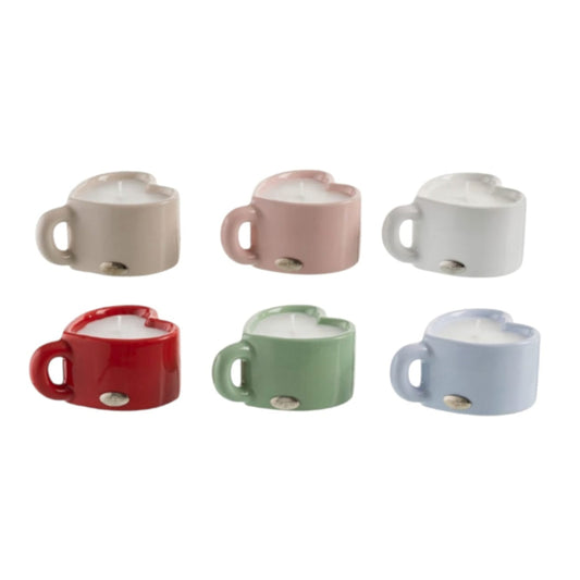 Ilary Queen Tazzina Cuore con Candela varianti Colorate 10x8x5.5 cm