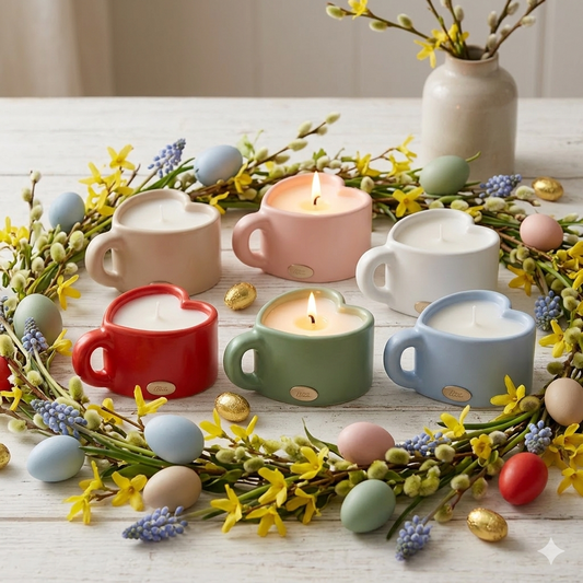 Ilary Queen Tazzina a Cuore con Candela in Porcellana Colorata