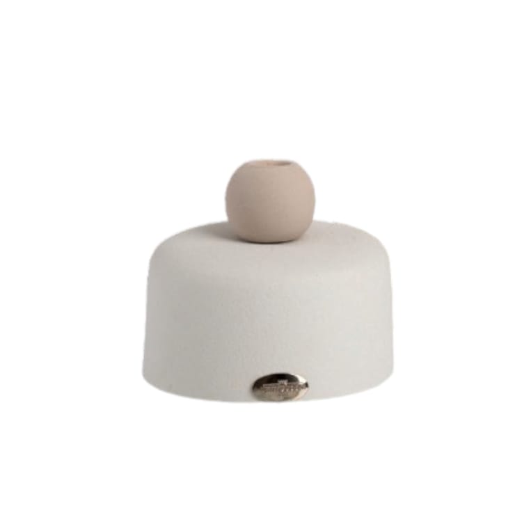 Ilary Queen Vasetto in Gres con Pampas H.7,5cm Bianco