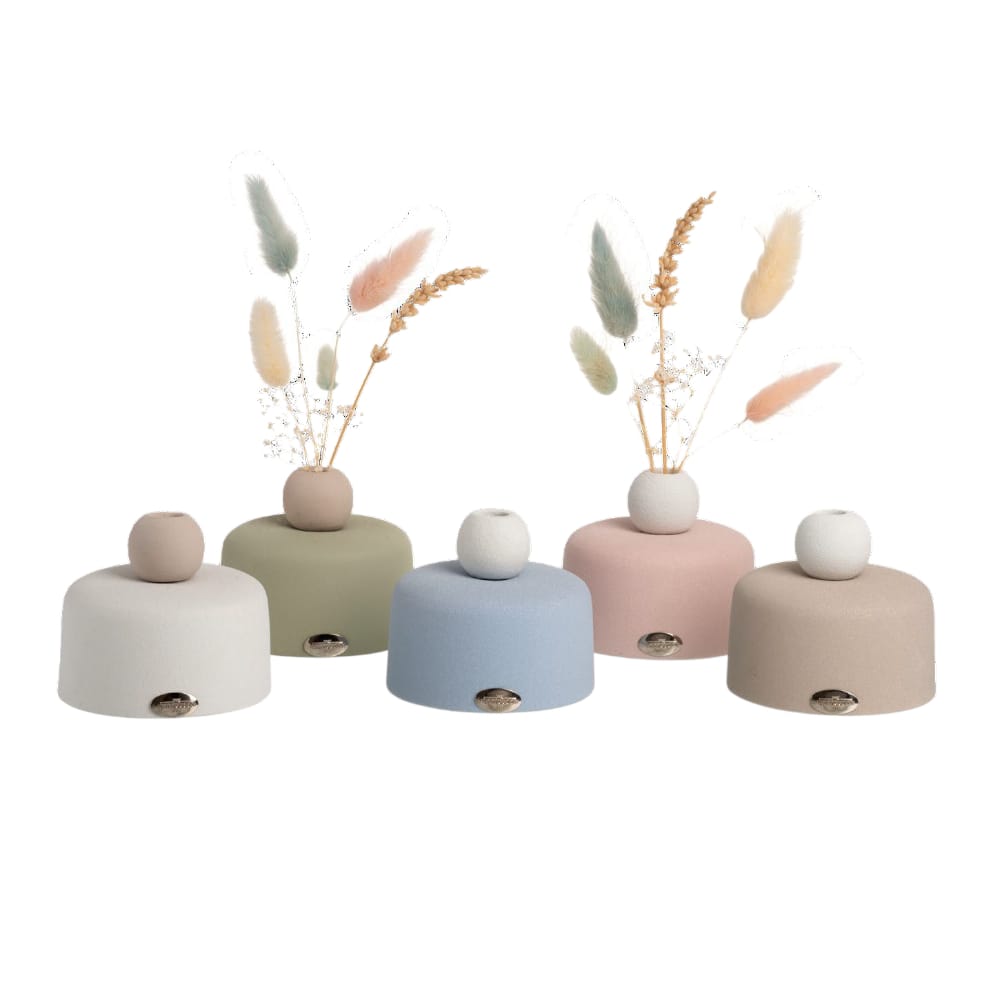 Ilary Queen Vasetto in Gres con Pampas H.7,5cm colorati