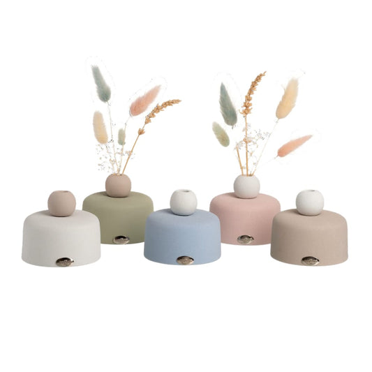 Ilary Queen Vasetto in Gres con Pampas H.7,5cm colorati