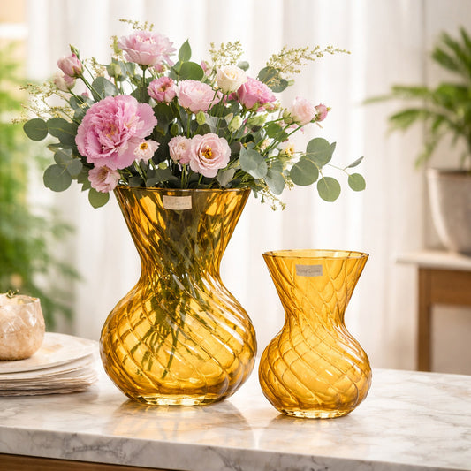 Ilary Queen Vaso Ambra Ferrara Vetro Lustrato 29/21 cm