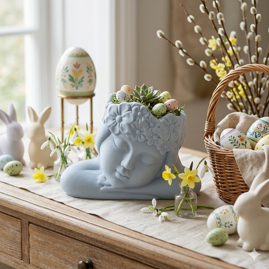 Ilary Queen Vaso Angelo Puttino Gres Polvere Azzurro 15x11 cm