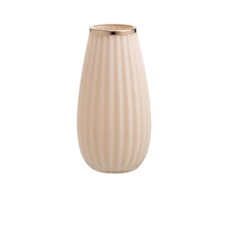 Ilary Queen Vaso Basic in Vetro Colorato H. 19,5/26/37 cm Panna