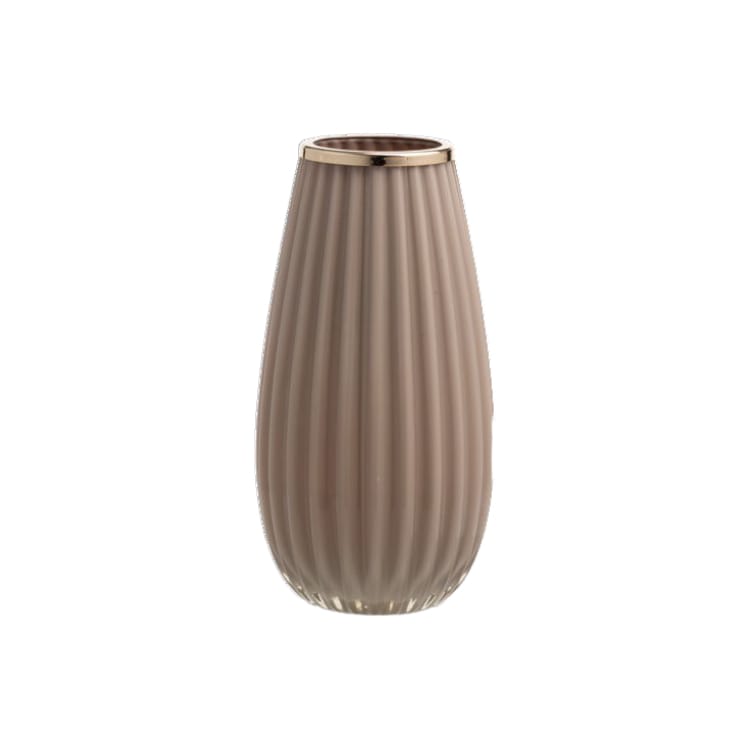 Ilary Queen Vaso Basic in Vetro Colorato H. 19,5/26/37 cm Tortora