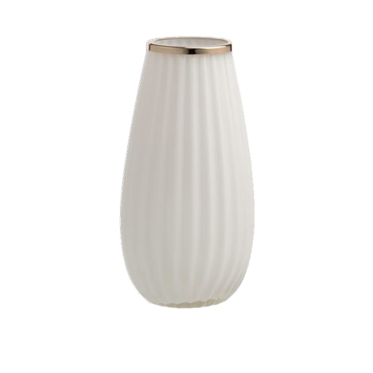 Ilary Queen Vaso Basic in Vetro Colorato H. 19,5/26/37 cm bianco 