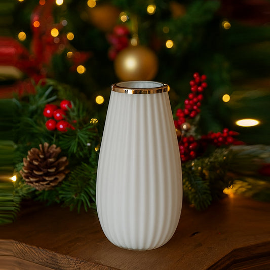 Ilary Queen Vaso Basic in Vetro Colorato H. 19,5 cm bianco 