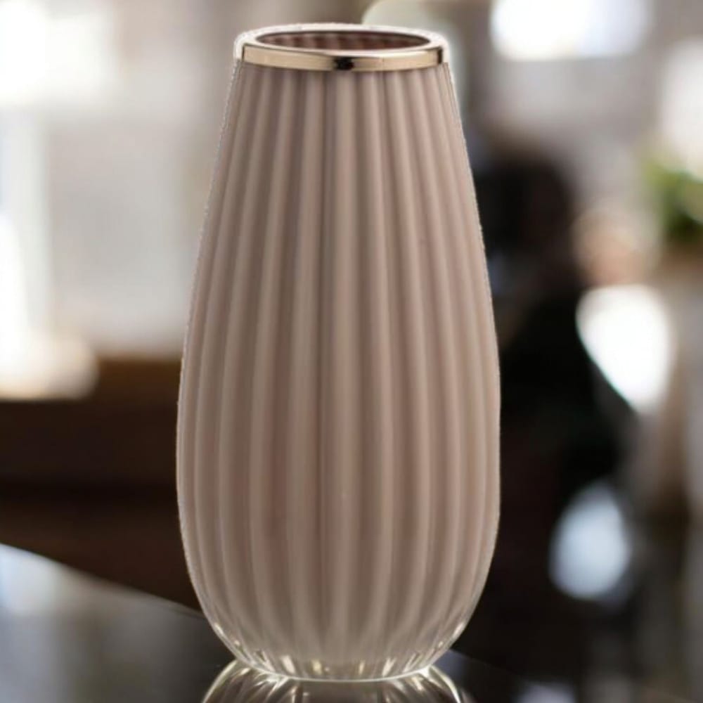 Ilary Queen Vaso Basic in Vetro H. 19,5/26 cm Tortora