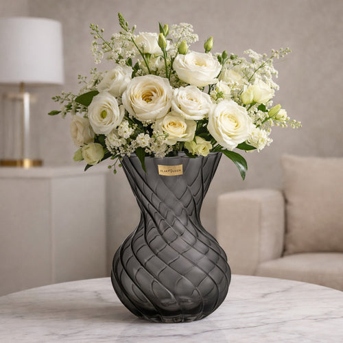 Ilary Queen Vaso Fumè Ferrara Vetro Lustrato 29/21 cm