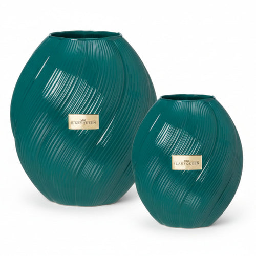 Ilary Queen Vaso Ottanio Vetro Ovale Basic Design H 21,5/16 cm