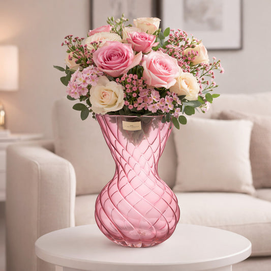 Ilary Queen Vaso Rosa Ferrara Vetro Lustrato 29/21 cm  