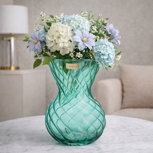 Ilary Queen Vaso Tiffany Ferrara Vetro Lustrato 29/21 cm