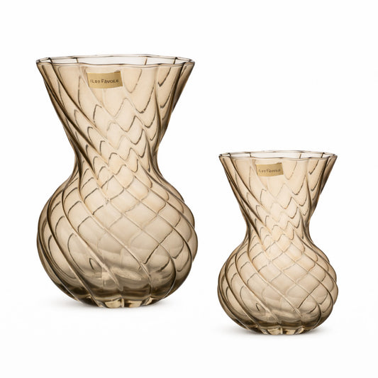 Ilary Queen Vaso Tortora Ferrara Vetro Lustrato 29/21 cm