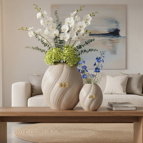 Ilary Queen Vaso Tortora Vetro Ovale Basic Design H 21,5/16 cm