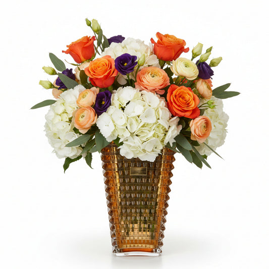 Ilary Queen Vaso Vetro Ambra Taormina Design 23/28cm