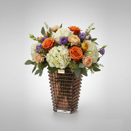 Ilary Queen Vaso Vetro Tortora Taormina Design 23/28cm