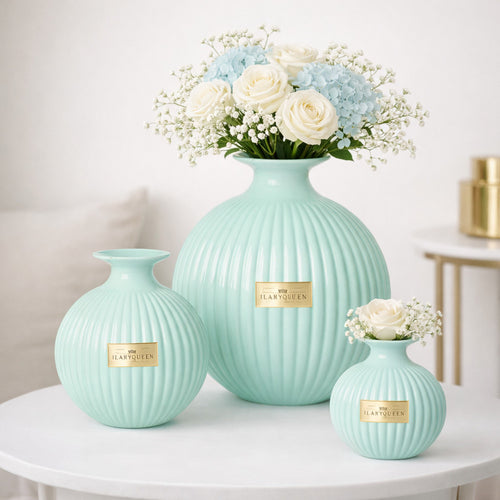 Ilary Queen Vaso a Sfera Tiffany Basic in Vetro 23/17/15 cm