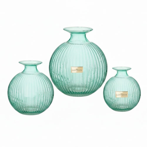 Ilary Queen Vaso a Sfera Tiffany in Vetro Design Elegante 23/17/15 cm