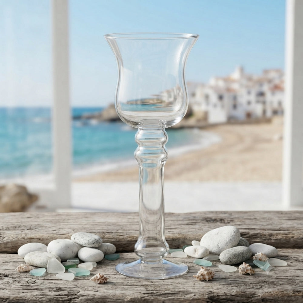 Kaheku Vaso Portacandela in Vetro Trasparente 37x13 cm 