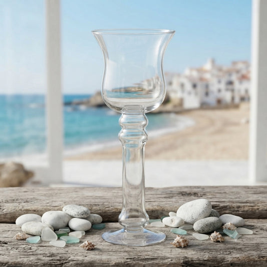 Kaheku Vaso Portacandela in Vetro Trasparente 37x13 cm 