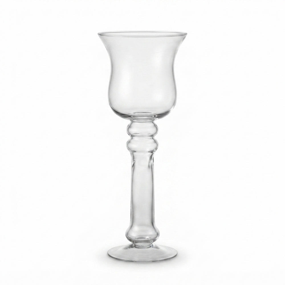 Kaheku Vaso Portacandela in Vetro Trasparente 37x13 cm