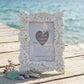 L'Arte di Nacchi portafoto bianco Shabby con cornice a foglie in rilievo, disponibile in 3 misure
