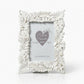 L'Arte di Nacchi portafoto bianco Shabby con cornice a foglie in rilievo, disponibile in 3 misure