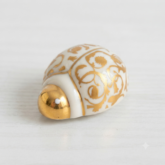 La Galleria Coccinella Porcellana di Limoges Girali Oro 6x7x3,5 cm
