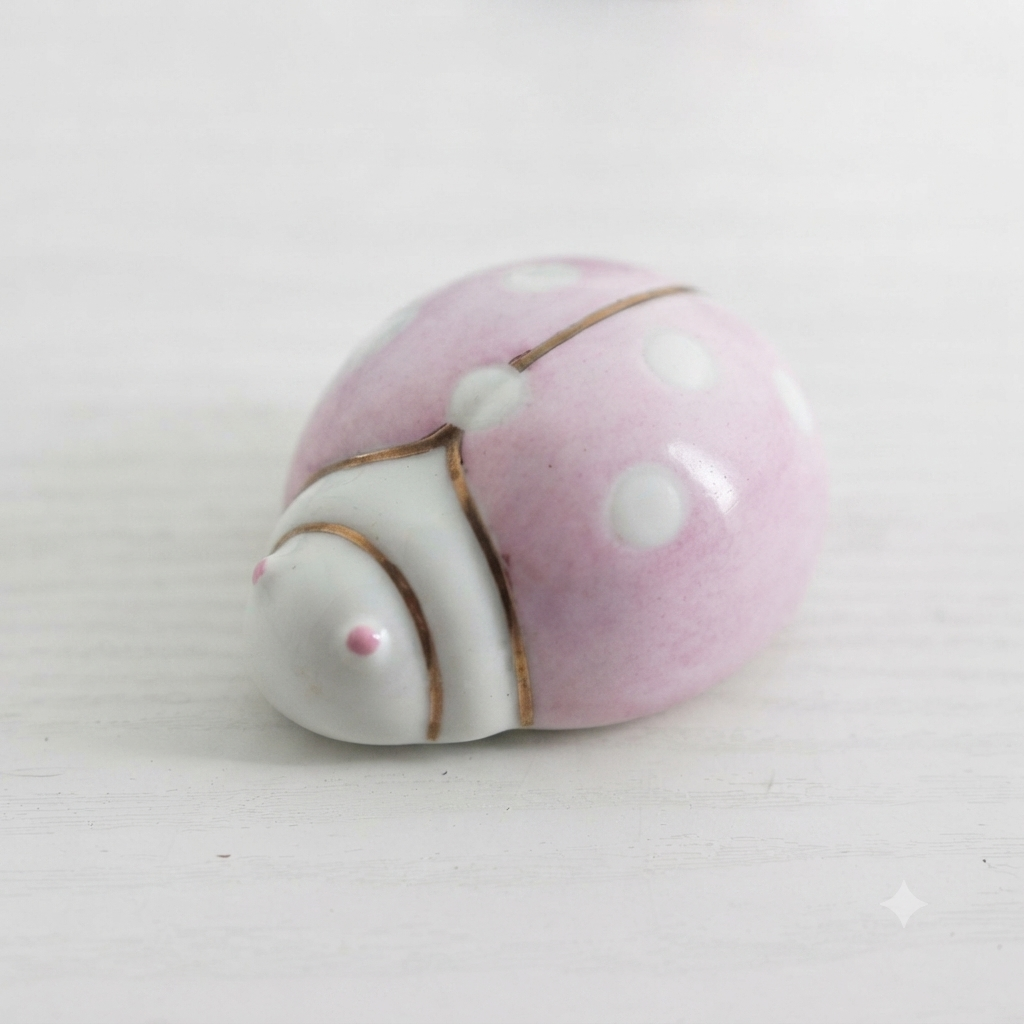 La Galleria Coccinella Porcellana di Limoges Rosa 6x7x3,5 cm