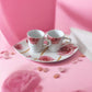 La Galleria Pami Set Vassoio 2 tazze decoro Rose in Porcellana 23x14cm