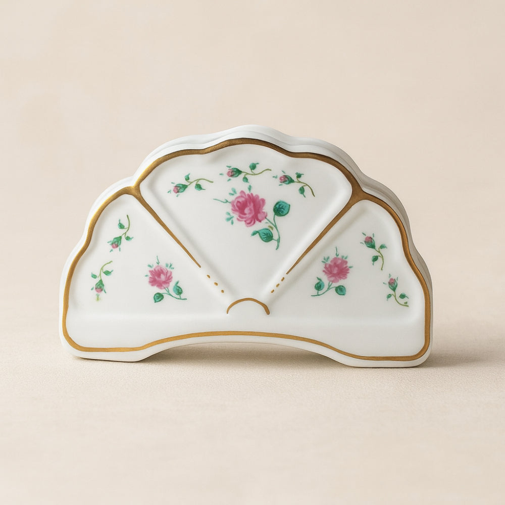 La Galleria Pami porta tovaglioli porcellana decorato rose 16 cm