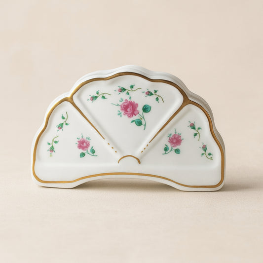 La Galleria Pami porta tovaglioli porcellana decorato rose 16 cm