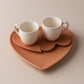 La Galleria set Tête-à-Tête cuore in ceramica cipria perlato 20×10 cm con tazzine